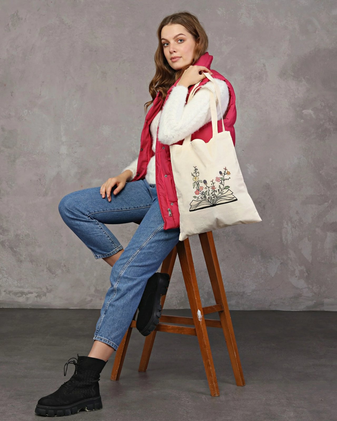 Çantë tote Zoozie Bags, krem, 0866