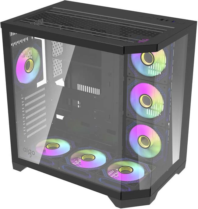 Kasë Darkflash FT418 PRO me 7 ventilatorë aRGB, Midi Tower, e zezë