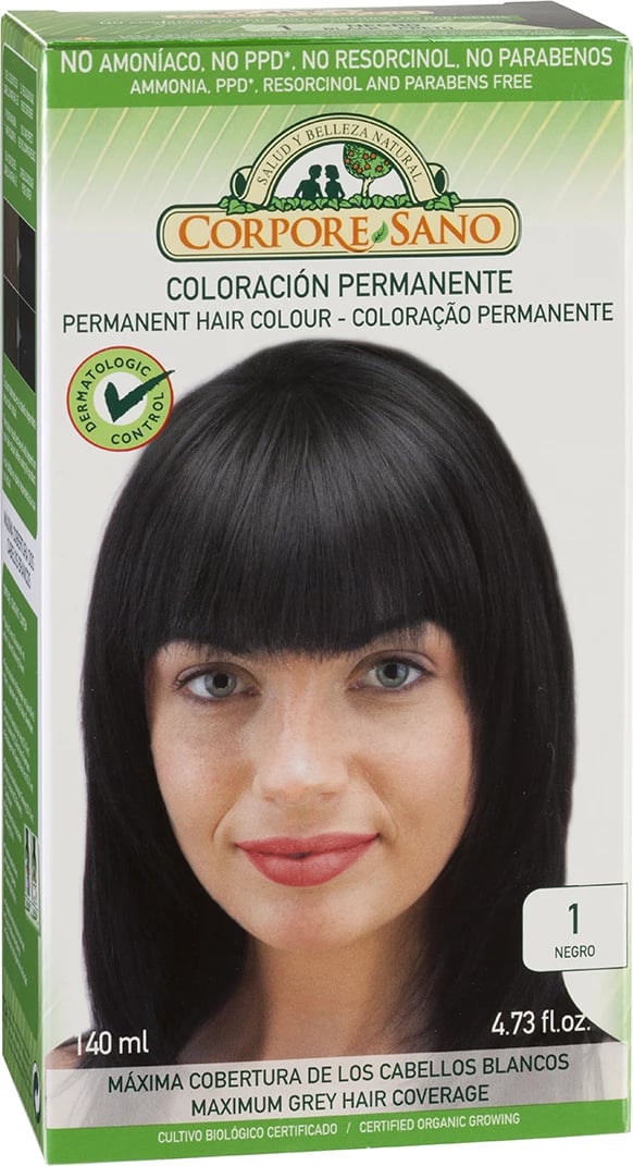 Ngjyrë për flokë Corpore 1 Negro bio 140ml e zezë