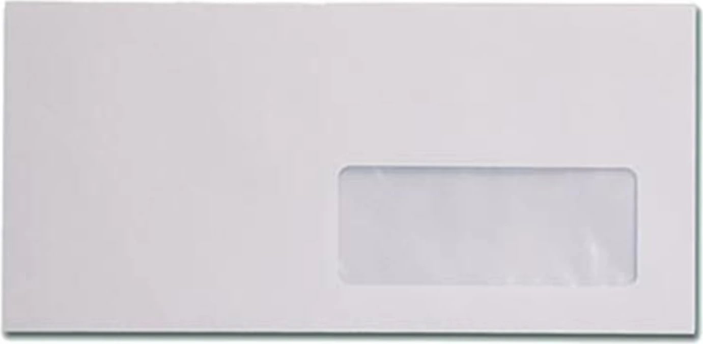 Zarf i bardhë NEXT me dritare të djathtë, ngjitës, 11x23cm, 500 copë