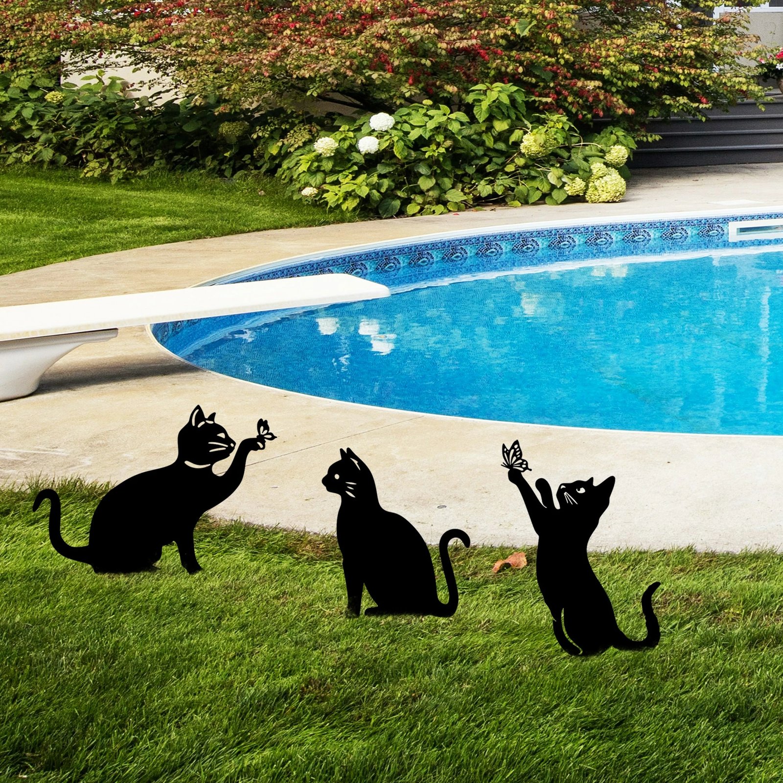 Objekt dekorativ për kopsht, dizajn Aberto, Fam 06, set 3 copë, ngjyrë e zezë