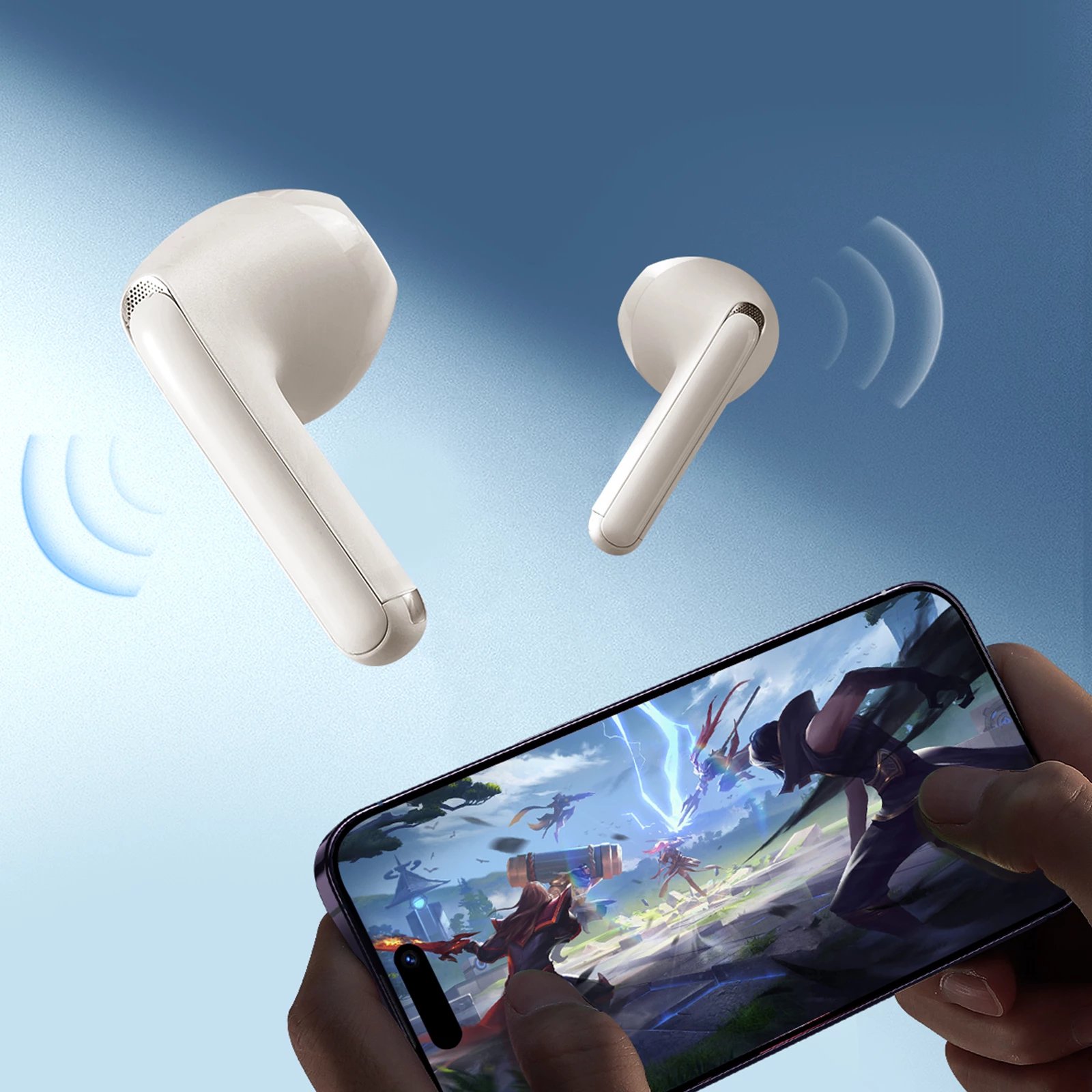 Kufje TWS Joyroom Funpods Series JR-FB1, Bluetooth 5.3, bezhë