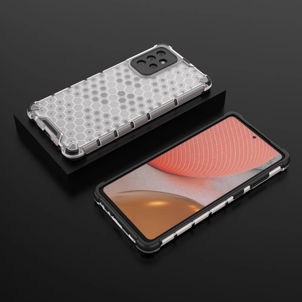 Mbështjellës Hurtel Honeycomb Case për Samsung Galaxy A72 4G, transparent