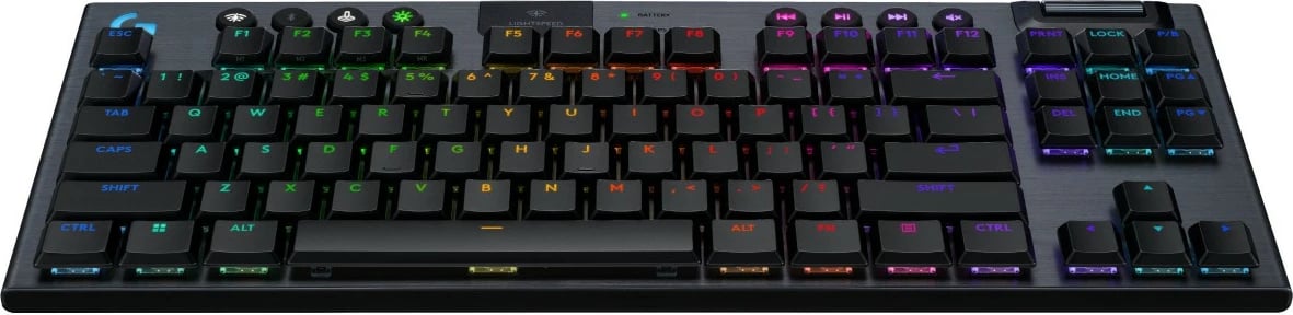 Tastierë gaming Logitech G915 X LIGHTSPEED TKL, mekanike, USB + RF Wireless + Bluetooth, LED, e zezë