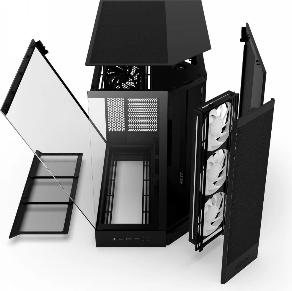 Kasë NZXT H9 Flow RGB (2025) CM-H92FB-R1 Midi Tower ATX, xham i temperuar, mbështetje radiator 420 mm, deri 10 fenera, e zezë Kasë NZXT H9 Flow RGB (2025) CM-H92FB-R1 Midi Tower ATX, xham i temperuar, mbështetje radiator 420 mm, deri 10 fenera, e zezë