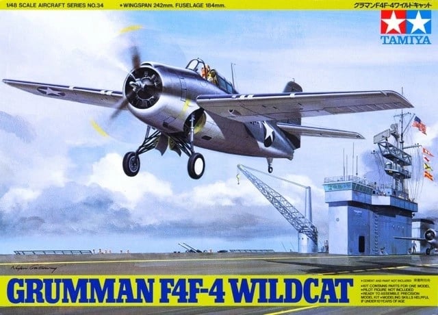 Model plastik aeroplani Tamiya Grumman F4F-4 Wildcat, 1:48