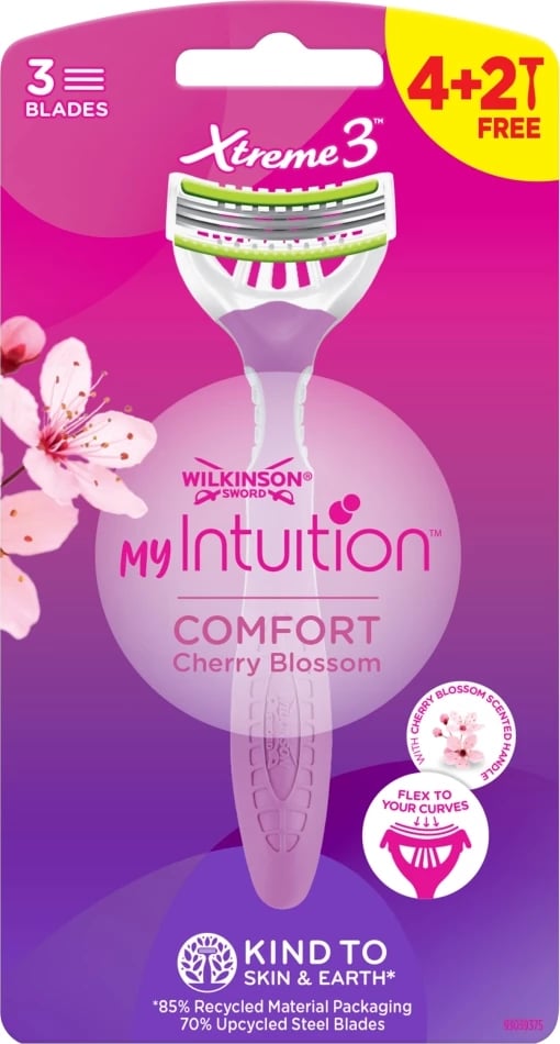 Rroje për femra Wilkinson Intuition Xtreme3 Comfort Cherry Blossom, 6 copë