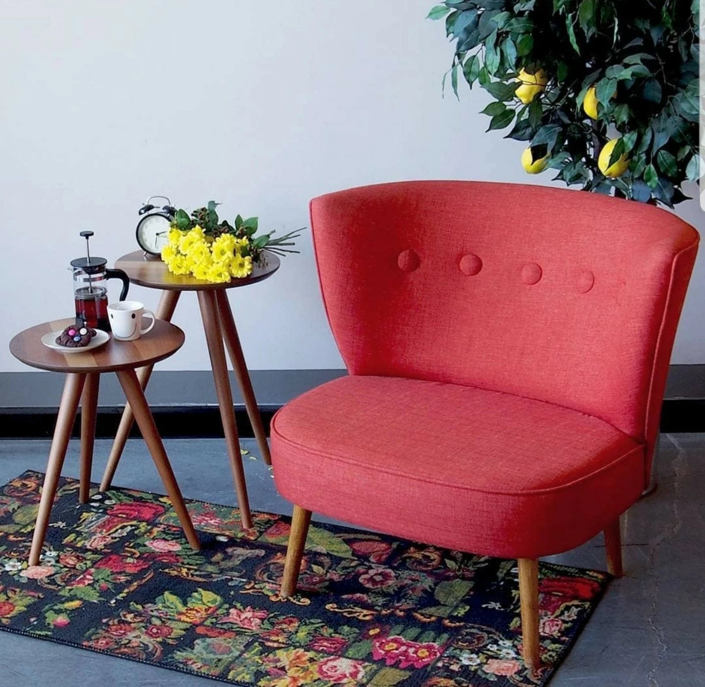 Karrige krahu Atelier del Sofa, ngjyrë e kuqe tile, Bienville
