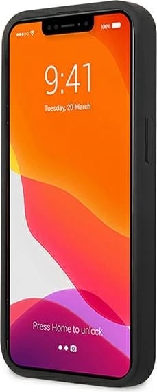Mbështjellës BMW BMHCP13SRSPPK për iPhone 13 mini, Hardcase Leather Curve Perforate, i zi