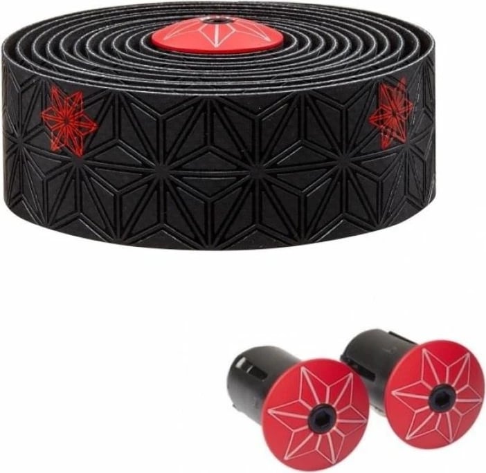 Mbështjellës timoni për biçikletë Supacaz, i zi me të kuqe