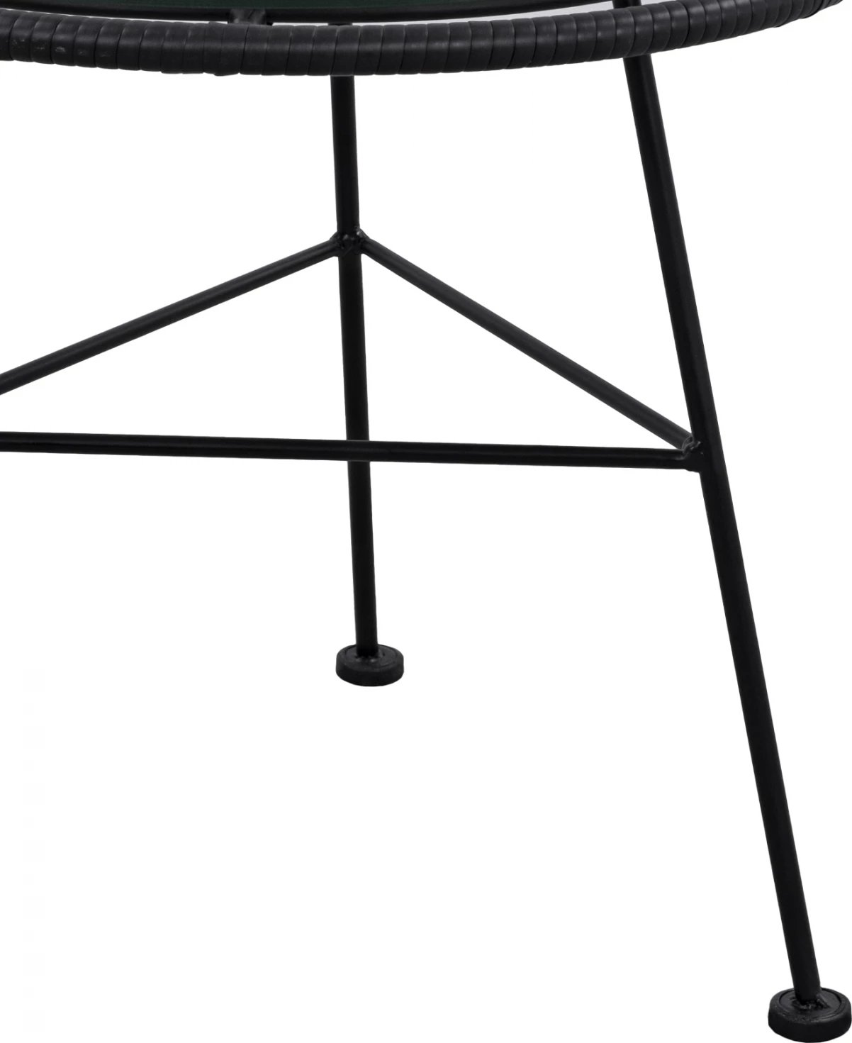 Tavolinë metalike Allegra me thurje, ngjyrë e zezë dhe xham, FH5459.02, 45x46cm