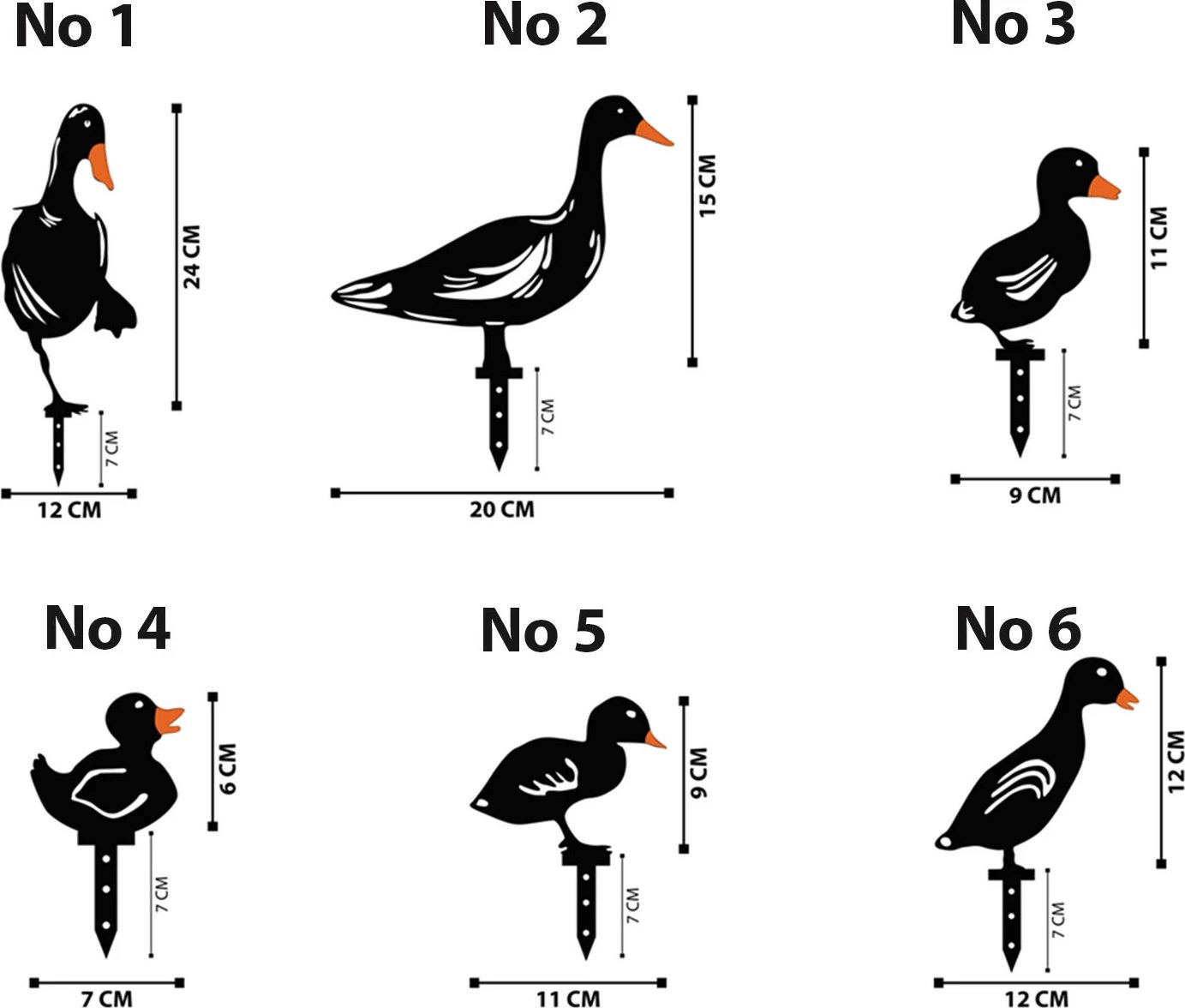 Set dekorativ për kopsht, aksesorë metalik, rosa, Aberto Design