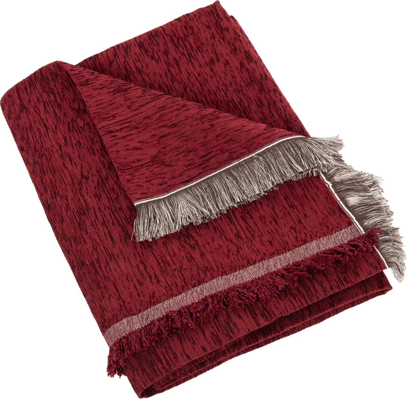 Mbulesë divani me franja DREAMTOPIA FH12165.10 ngjyrë e kuqe burgundy 295x170cm