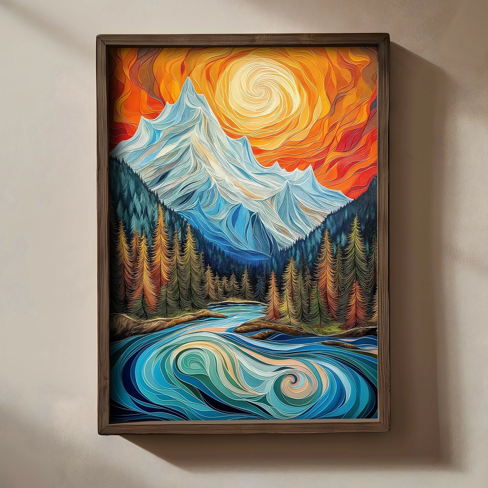 Pikturë dekorative me kornizë MDF, Wallity, TUN108-XL, shumëngjyrëshe, 50x70x3.5cm