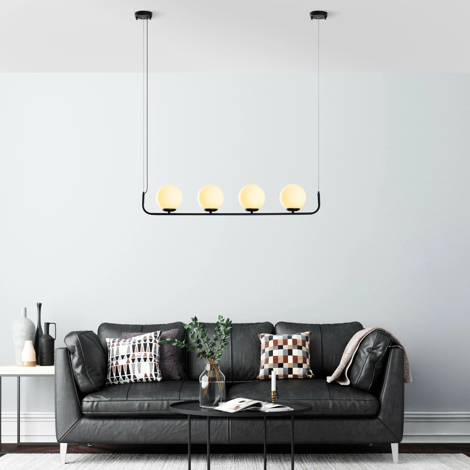 Llambë varëse Opviq, Faruk - 13720, trup metalik, e zezë, 4 copa