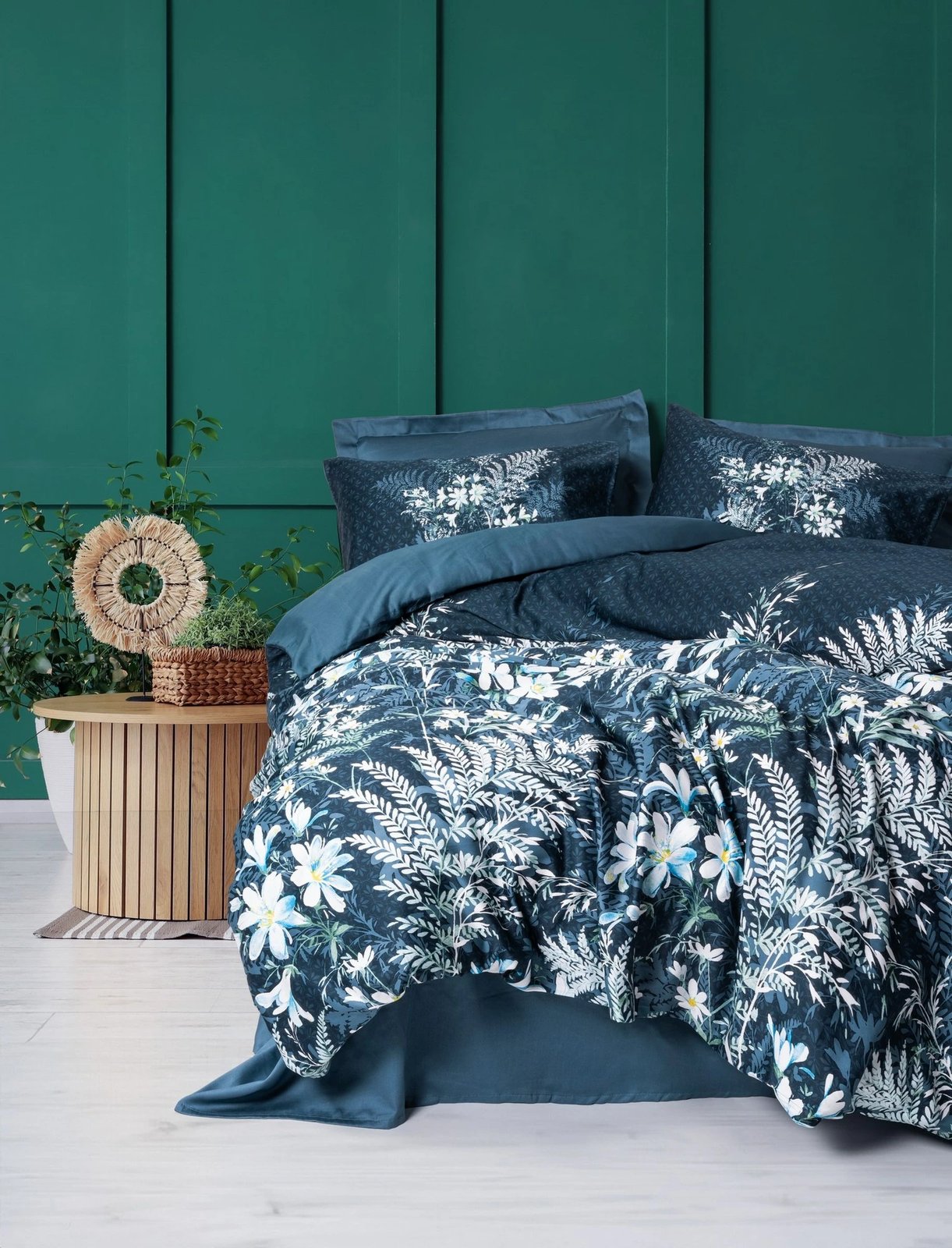 Set mbulesë jorgani super king, saten, ngjyrë petrol green, L'essentiel, Imvelo Set mbulesë jorgani super king, saten, ngjyrë petrol green, L'essentiel, Imvelo