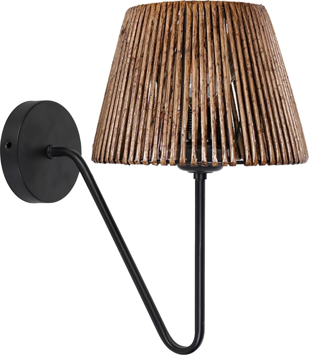 Llambë muri Opviq, YL076, trup metalik, kapak druri, ngjyrë kafe