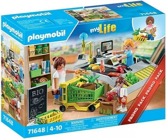 Set figurina Playmobil My Life 71648, supermarket ekologjik, 65 pjesë, moshë 4+, Promo Pack
