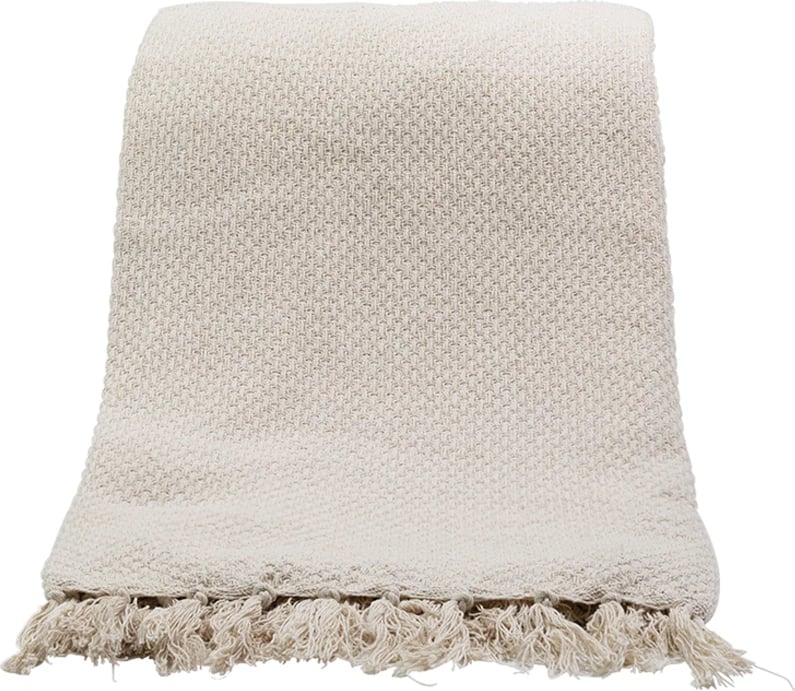 Mbulesë dekorative Cozy, pambuk-poliestër, bezhë, 180x240cm