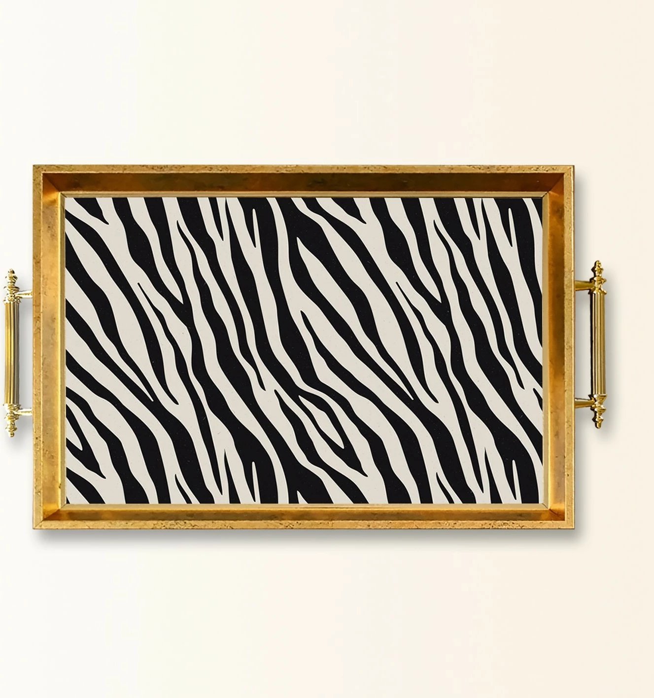 Tabaka dekorative prej qelqi, dizajn zebra, TPEA9803