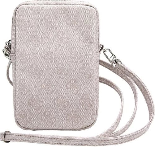 Çantë telefoni, Guess, Zip 4G Triangle, 19x12x3.8 cm, rrip i rregullueshëm, rozë