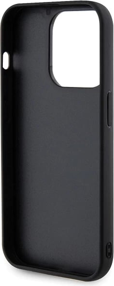 Mbështjellës Guess Quilted Metal Logo për iPhone 15 Pro, i zi Mbështjellës Guess Quilted Metal Logo për iPhone 15 Pro, i zi