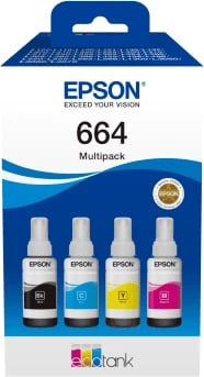 Bojë printeri, Epson, 664 C13T66464A, 70 ml, e zezë/cyan/magenta/e verdhë, multipack