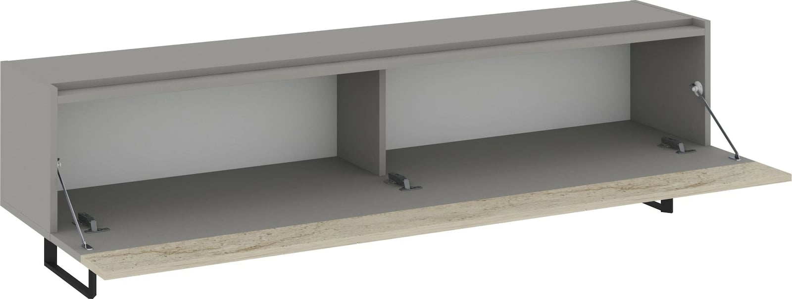 Komodë TV Skye Decor, ngjyrë gri, travertin