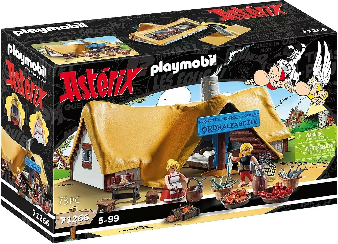Set lodrash Playmobil Asterix 71266 Hygienix's Hut, 73 pjesë