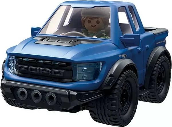 Set lodrash, Playmobil, 71858 Ford F-150 Raptor, 26 pjesë, me figurë shoferi, blu