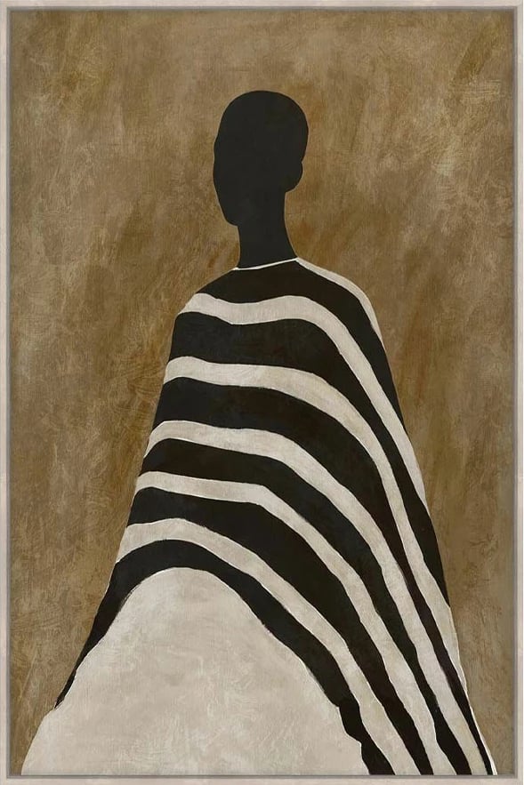 Pikturë dekorative me kornizë, ngjyrë kafe-bezhë-e zezë, 80x120x4cm