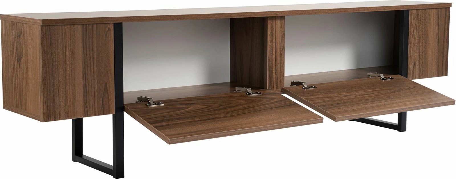 Komodë TV Nordure, ngjyrë arrë, e zezë, Serenity