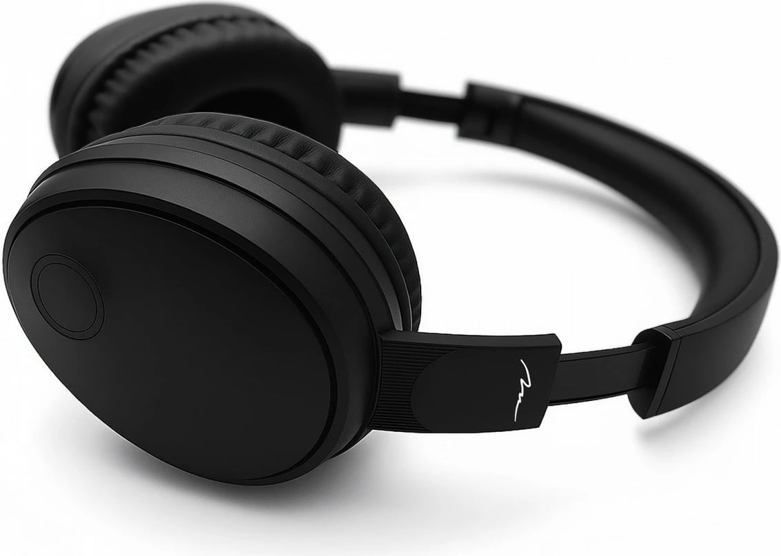 Kufje pa tela Media-Tech MT3611, ANC, Bluetooth 5.3, 3.5 mm dhe USB-C, mbi vesh, e zezë