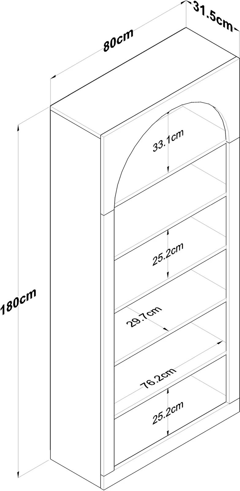 Raft librash Skye Decor, i bardhë, HC116 - 3142