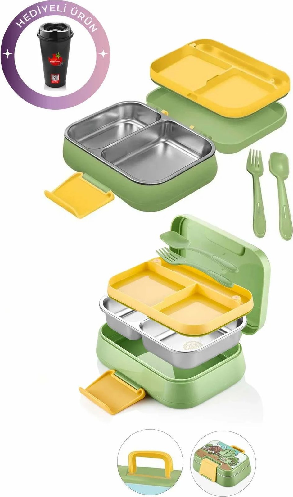 Kuti ushqimi Hermia Concept, jeshile, MCH0011229, 21.5x13.5x8cm, 450ml