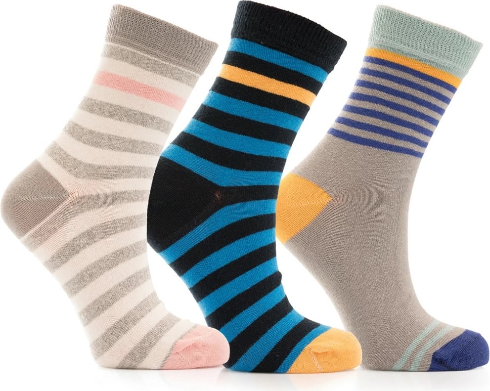 Çorape set prej 3 copë, shumëngjyrëshe, Jumeon, 001-000270