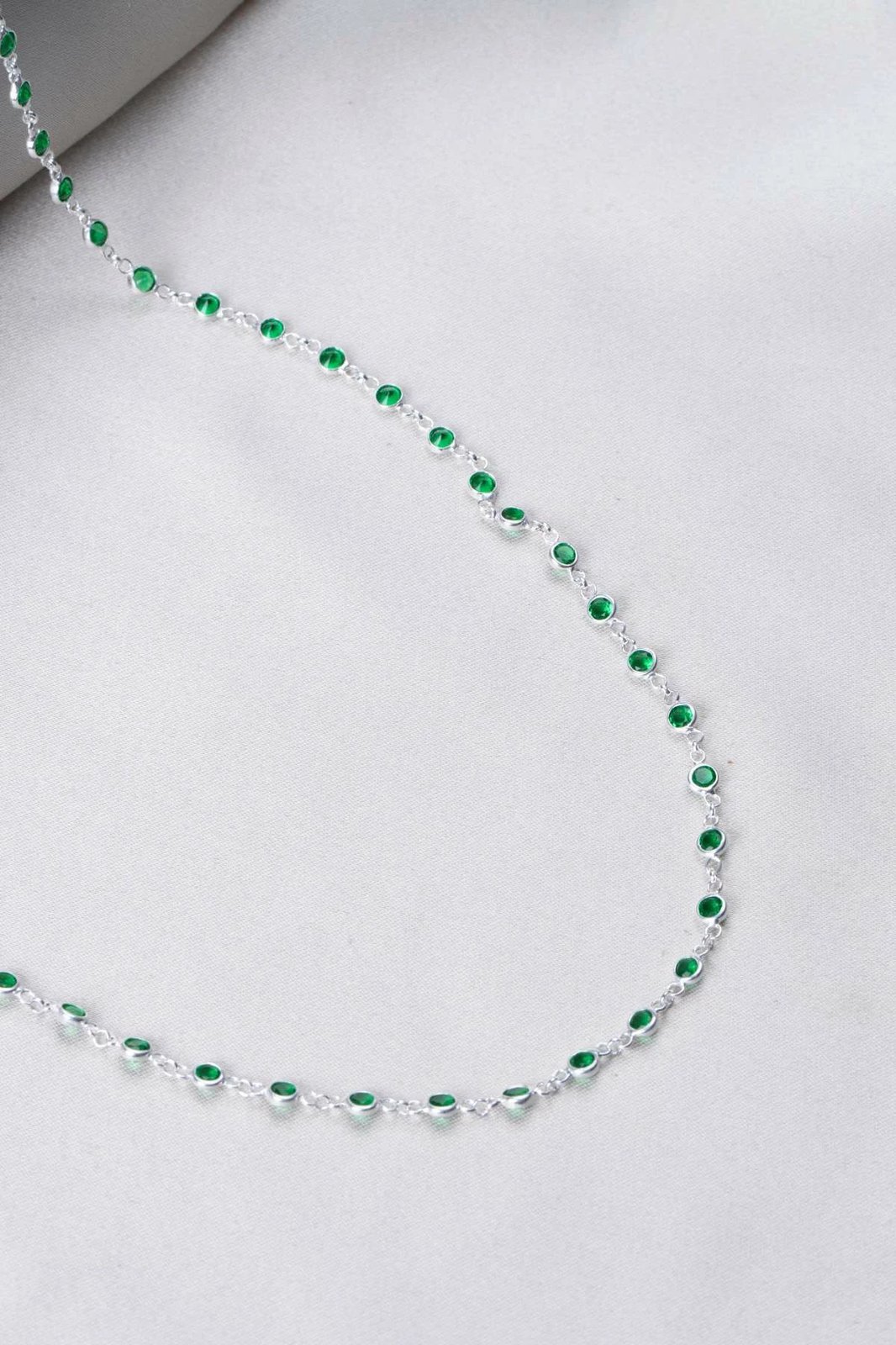 Qafore argjendi me gurë të gjelbër Jumeon, TFNY65228