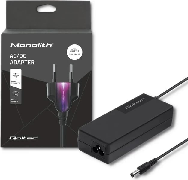 Furnizimi me energji elektrike Qoltec Desktop 72W | 24V | 3A | 5,5 * 2,5 | + kabllo rryme