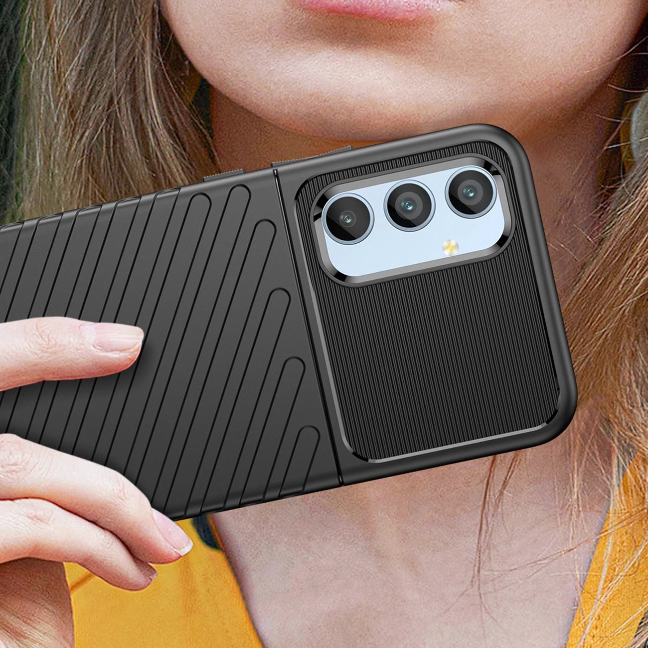 Mbështjellës Hurtel Thunder Case për Samsung Galaxy A54 5G, TPU, i zi