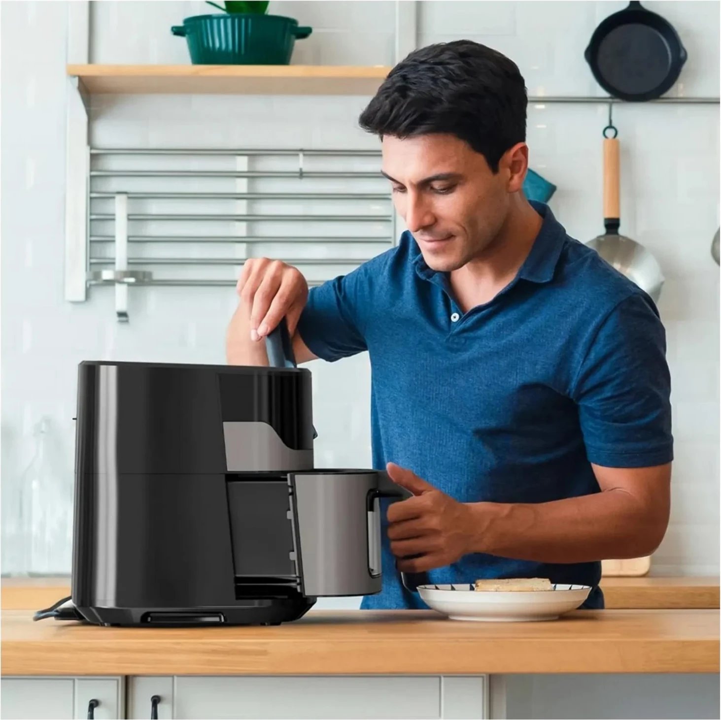 Fritezë ajri Black&Decker BXAF6500E, 6.5L, 1600W, e zezë-argjendtë