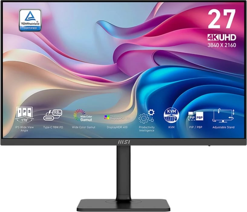 Monitor MSI Modern MD272UPHGDE 27 inç, IPS, 4K UHD, 60Hz, 4ms