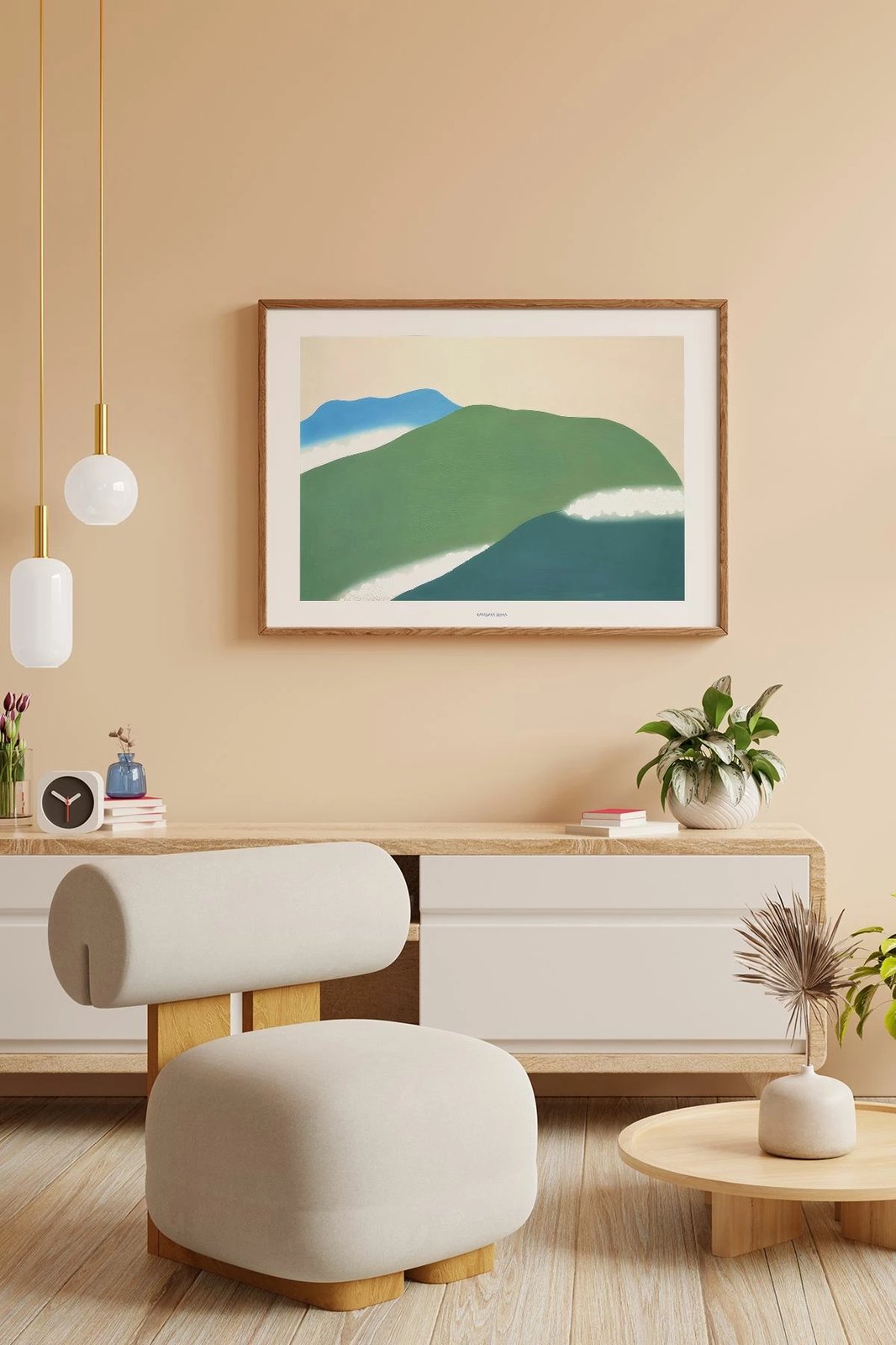 Pikturë dekorative me kornizë, Wallity, Lmnmdlkahve10, shumëngjyrëshe, 33x48cm