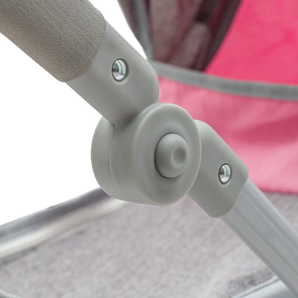 karrocë kukullash 2-në-1, Baby Mix, Sophie, rozë-gri