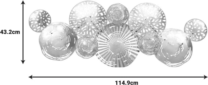 Dekor muri Dille Inart metal shumëngjyrësh 114.9x4.4x43.2cm
