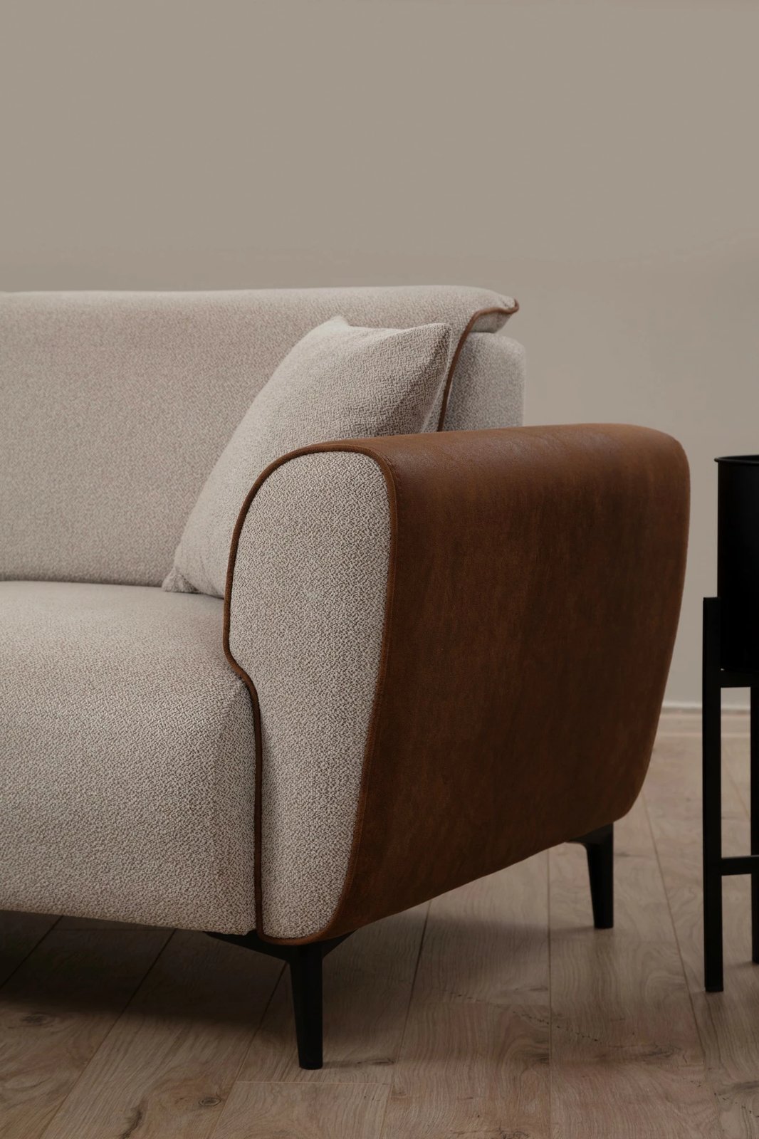 Kënd-sofë shtrat Atelier del Sofa, Aren majtas, bezhë, kanelë