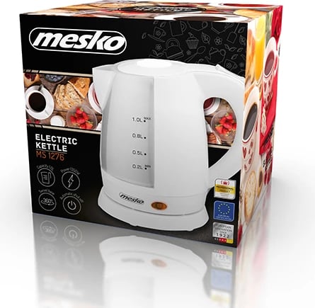 Çajnik elektrik, Adler, MS1276, 1.0 L, 1350-1600W, plastikë, bardhë