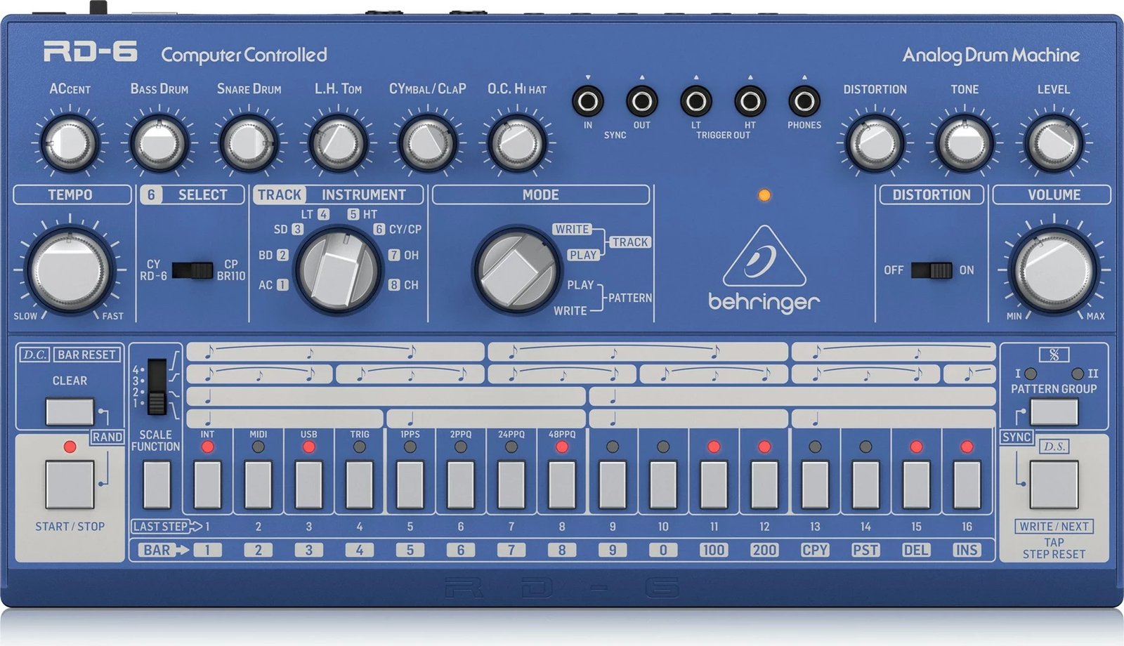 Drum machine Behringer RD-6-BU, elektronik, Blu Drum machine Behringer RD-6-BU, elektronik, Blu