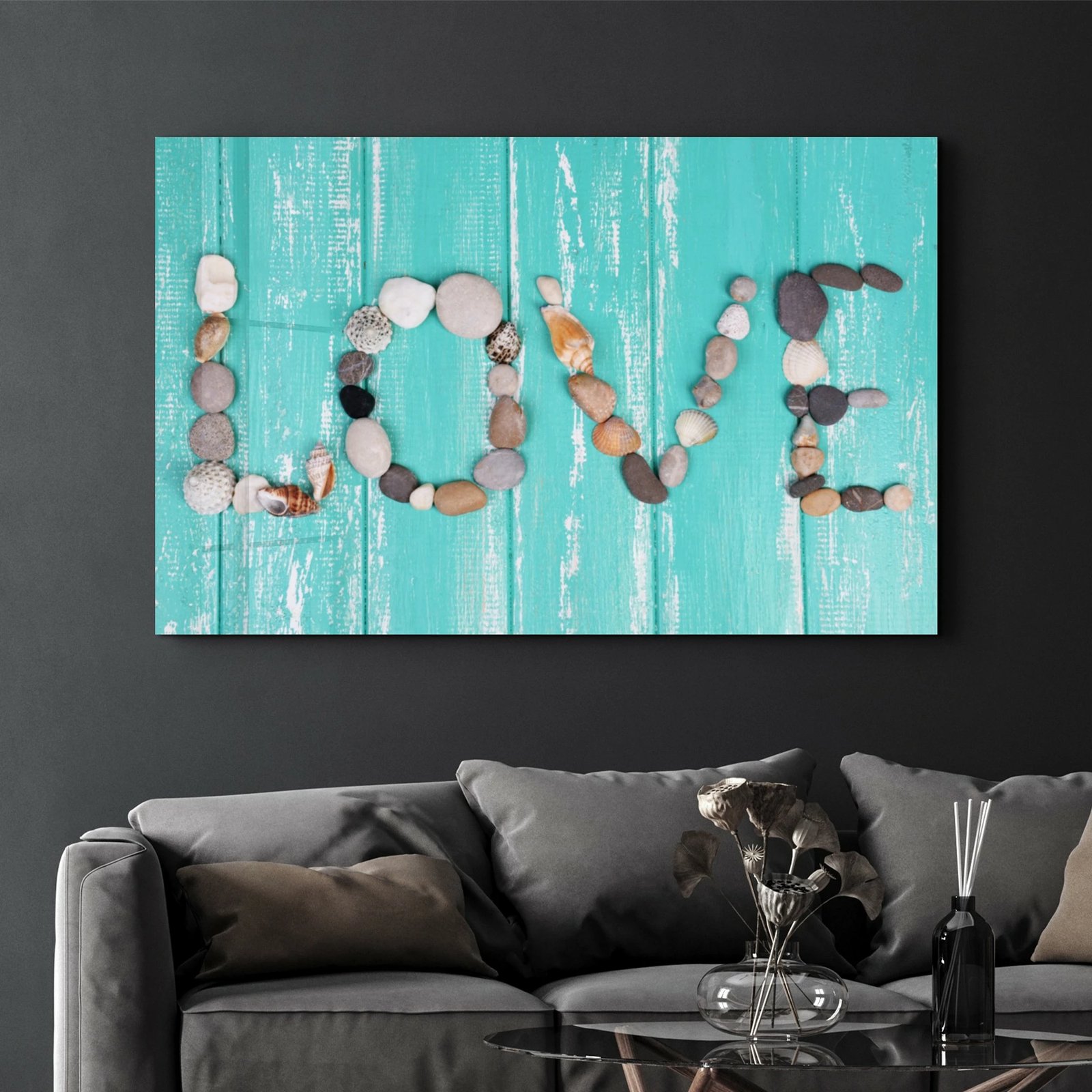 Pikturë dekorative xhami e temperuar, shumëngjyrëshe, OGLS-1102, 46x72 cm