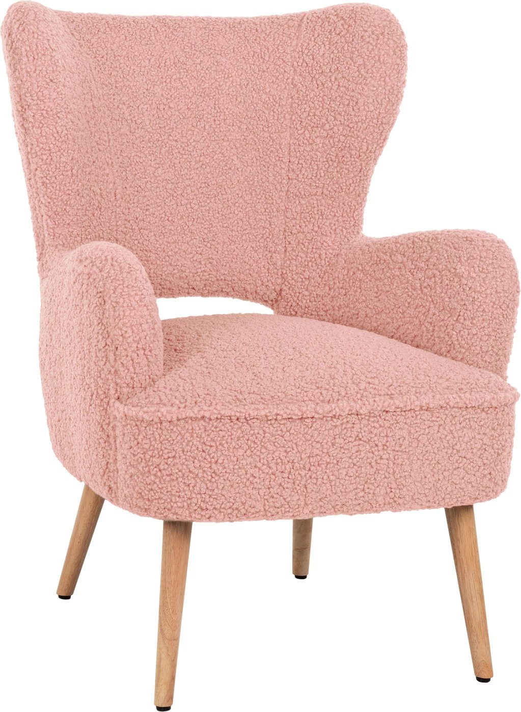 Fotelje MYLIE FH8394.22, ngjyrë rozë e zbehtë, pëlhurë boucle, 66x75x93H cm