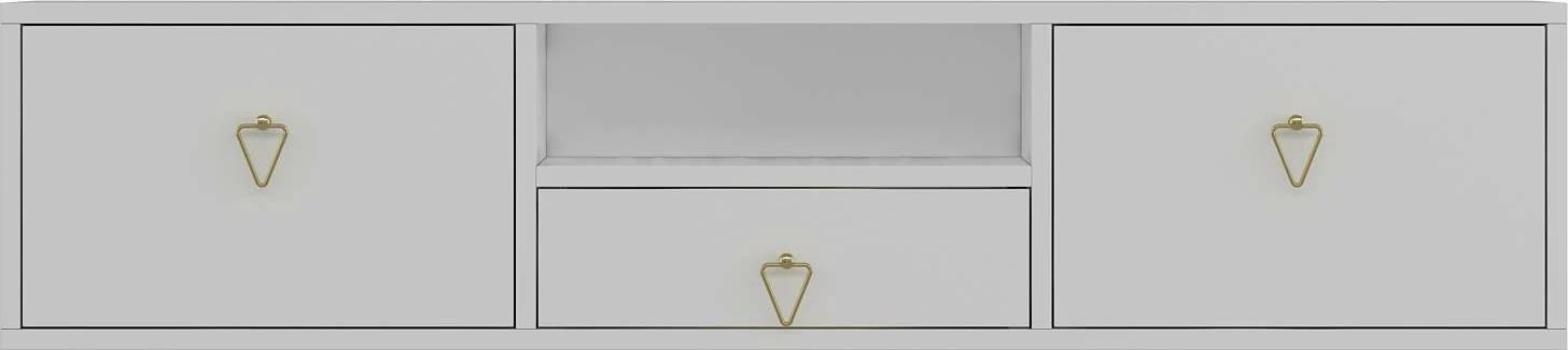 Komodë TV Skye Decor, 1303-DROP-1, e bardhë, e artë